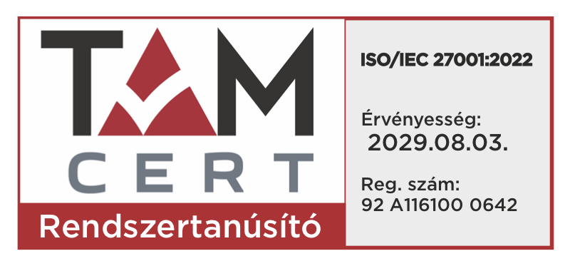 TAM CERT tanúsítványjelvény: ISO/IEC 27001:2022